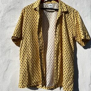 Zara Yellow Button Down